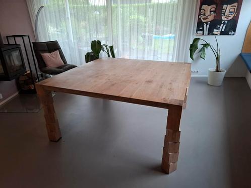 Unieke Massief eiken eettafel, Huis en Inrichting, Tafels | Eettafels, Gebruikt, 50 tot 100 cm, 150 tot 200 cm, Vijf personen of meer