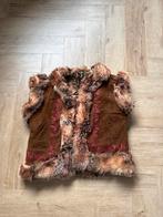 Vintage Bruin Gilet met Bontrand, Ophalen of Verzenden, Gedragen, Maat 38/40 (M), Bruin