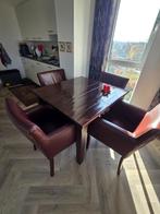 Kleine eettafel met vier stoelen, Huis en Inrichting, Stoelen, Bruin, Verzenden, Landelijk, Vier
