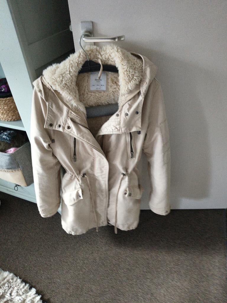 winterjas Bershka, Beige, Bershka, Zo goed als nieuw, Ophalen