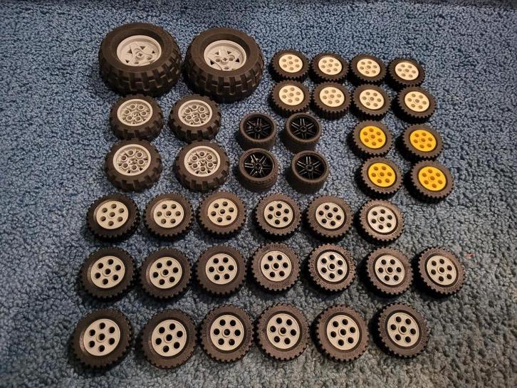 Partij A228=Lego technic wielen gemengd, Kinderen en Baby's, Speelgoed | Duplo en Lego, Gebruikt, Lego, Losse stenen, Ophalen of Verzenden