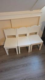 3 witte houten kinderstoelen, Ophalen of Verzenden, Gebruikt, Stoel(en)