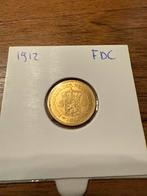 1912 Gouden 5 Gulden Wilhelmina FDC, Postzegels en Munten, Munten | Nederland, 5 gulden, Koningin Wilhelmina, Losse munt, Goud