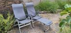 2 crespo standen stoelen plus tafel en evt voetenbanken, Caravans en Kamperen, Ophalen, Gebruikt, Campingstoel