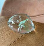 Mooie glazen heldere paperweight met groen, Antiek en Kunst, Antiek | Glas en Kristal, Ophalen of Verzenden