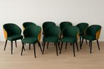 10 groene fluwelen eetkamerstoelen, Antiek en Kunst, Ophalen