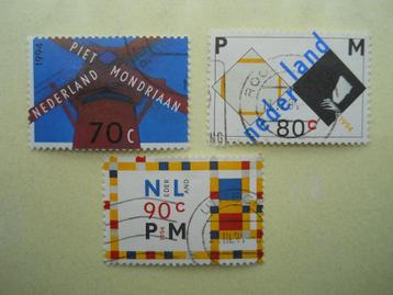 Nederland 1994 Piet Mondriaan serie Nvph1595-1597 gestempeld beschikbaar voor biedingen