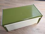 Vintage metalen broodtrommel (groen, beige), Ophalen
