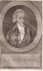 Portret H.A. Schultens gravure door Reinier Vinckeles, Antiek en Kunst, Kunst | Etsen en Gravures, Ophalen of Verzenden