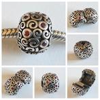 ZILVEREN PANDORA CLIP / STOPPER "RED SQUIGGLE", Ophalen, Pandora, Zo goed als nieuw, Zilver