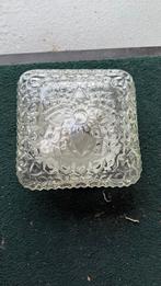 Vintage Vitrage Glazen Plafonnière 22x22cm, Ophalen of Verzenden, Gebruikt, Glas