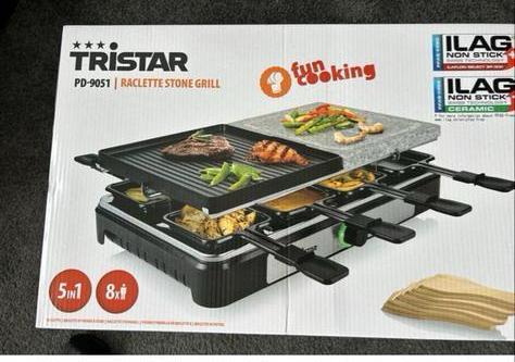 Tristar PD-9051 Raclette Steengrill - Nieuwstaat!, Witgoed en Apparatuur, Grillplaten, Zo goed als nieuw, Steengrill, Vaatwasmachinebestendig