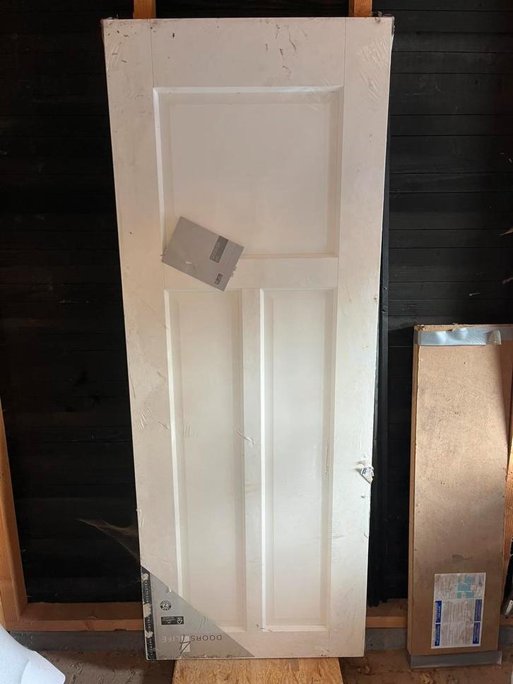 Paneeldeuren + 1deur met glas in lood (nieuw), Doe-het-zelf en Verbouw, Deuren en Horren, Nieuw, Binnendeur, 200 tot 215 cm, 80 tot 100 cm