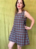 Vintage jurkje - geruit - grijs - schoolgirl - 36/S, Ophalen of Verzenden, Vintage, Maat 36 (S), Grijs