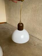 Kleine Vintage Lamp wit met hout, Huis en Inrichting, Lampen | Hanglampen, Ophalen, Gebruikt, Kunststof, Minder dan 50 cm