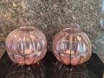 2 roze-paarse windlichten Riverdale, Ophalen of Verzenden, Zo goed als nieuw, Overige materialen, Minder dan 25 cm