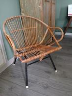Vintage rotan klein stoeltje, Huis en Inrichting, Ophalen, Gebruikt, Bruin, Vintage