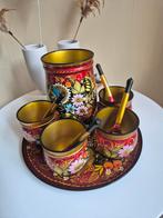 Houten servies met Khokhloma - schilderingen uit de USSR, Antiek en Kunst, Ophalen of Verzenden