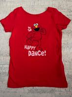 T-shirt Elmo Sesamstraat rood wit Happy Dance - maat 110/116, Sesamstraat, Jongen of Meisje, Ophalen of Verzenden, Zo goed als nieuw