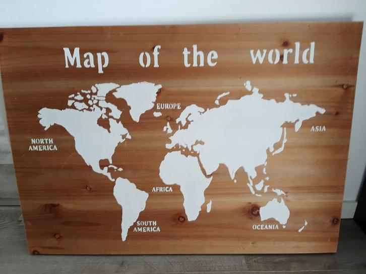 Super mooie nieuwe Map of The World. Schilderij, Huis en Inrichting, Woonaccessoires | Schilderijen, Tekeningen en Foto's, Nieuw