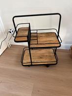 WIJNBAR   MANGOHOUT & METAAL  OOK VOOR FLESSEN IZGS, Huis en Inrichting, Woonaccessoires | Wijnrekken, Ophalen, Zo goed als nieuw