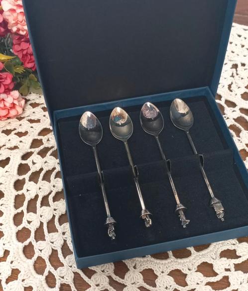 Set van 4 verzilverde (90) lepeltjes, FNVbouw 12,5 jaar, Verzamelen, Overige Verzamelen, Zo goed als nieuw, Ophalen of Verzenden