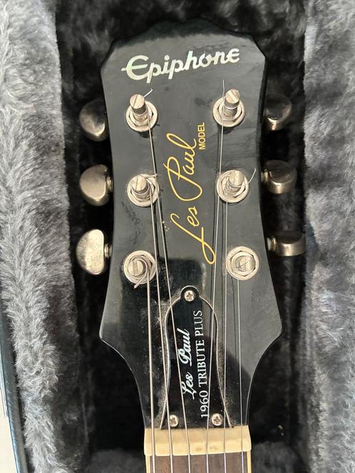 Epiphone Les Paul ‘60 tribute plus black cherry, Muziek en Instrumenten, Snaarinstrumenten | Gitaren | Elektrisch, Zo goed als nieuw
