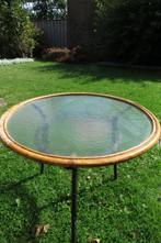 Vintage ‘50 Rotan Tafel Rohé Noordwolde, Minder dan 55 cm, Gebruikt, Rond, Ophalen