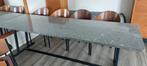 Granieten Tafel (8 persoons) met Stalen Frame - 250x80 cm, Huis en Inrichting, Tafels | Eettafels, Ophalen, Gebruikt, 200 cm of meer