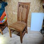 4 Teak Houten Eetkamerstoelen, Huis en Inrichting, Stoelen, Ophalen, Bruin, Zo goed als nieuw, Vier