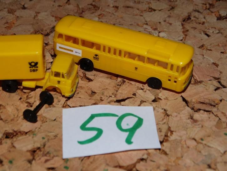 N-Spoor: set 59: Arnold, postbus en trekker met oplegger., Hobby en Vrije tijd, Modeltreinen | N-Spoor, Zo goed als nieuw, Wagon