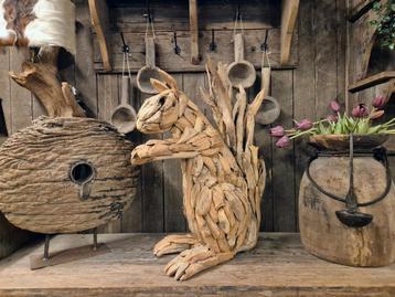 Teakhouten Eekhoorn - Handgemaakt 65cm beschikbaar voor biedingen