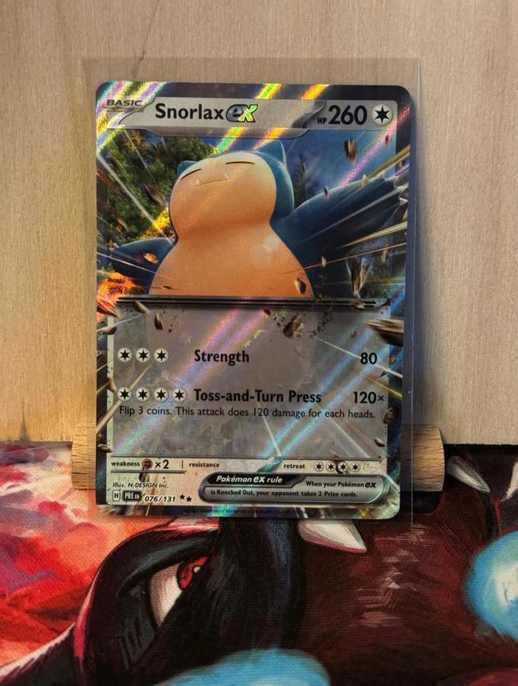 Snorlex EX 076 — Prismatic Evolutions, Hobby en Vrije tijd, Verzamelkaartspellen | Pokémon, Nieuw, Losse kaart, Foil, Ophalen of Verzenden