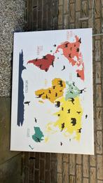 Canvasdoek wereldkaart maat 120x80, Aardrijkskunde, Ophalen