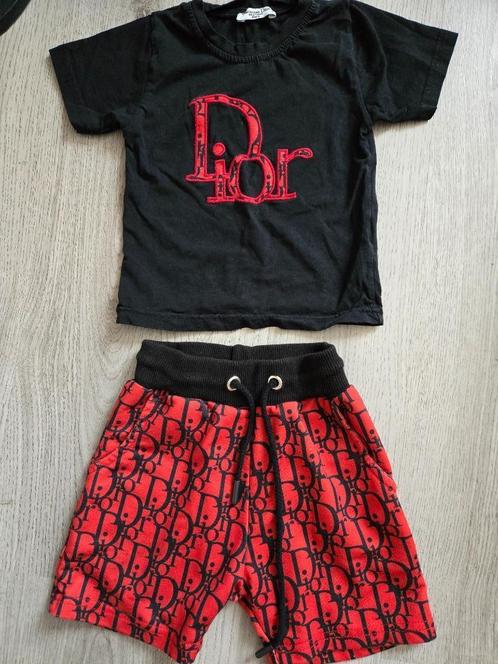 ZGAN Mooi Origineel Dior setje mt 80, Kinderen en Baby's, Babykleding | Maat 80, Zo goed als nieuw, Jongetje of Meisje, Setje