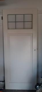 Houten binnendeur met glas, Doe-het-zelf en Verbouw, Deuren en Horren, Ophalen, Gebruikt, 80 tot 100 cm, Binnendeur