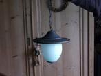 Jaren 50 glazen lamp met metalen kapje, Ophalen of Verzenden, Huis en Inrichting