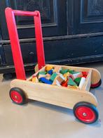 Van Dijk toys houten loopwagen / blokkenkar, Kinderen en Baby's, Speelgoed | Houten speelgoed, Zo goed als nieuw, Ophalen
