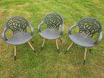 Set van 3 design tuinstoelen, Gebruikt, Drie, Design, Grijs
