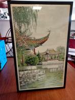 Schilderij stof met Aziatisch Landschap, Antiek en Kunst, Ophalen