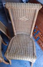 4 nette rotan eetkamerstoelen, Ophalen, Gebruikt, Bruin, Vier