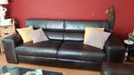 H&H  LEREN BANK +LOVEZIT, Huis en Inrichting, Banken | Bankstellen, Ophalen, Gebruikt, 75 tot 100 cm, Leer