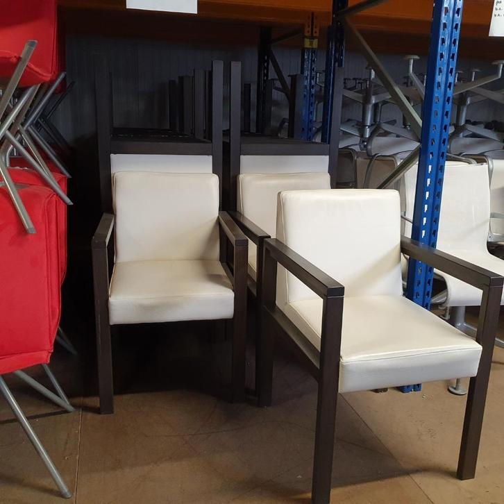 Didier horecastoel fauteuil stoelen wit leder, Huis en Inrichting, Stoelen, Gebruikt, Vijf, Zes of meer stoelen, Ophalen of Verzenden