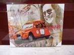 Nieuw canvas eend Citroën 2CV6 Charleston rood., Minder dan 50 cm, Nieuw, Ophalen of Verzenden, Schilderij