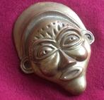 Africa Ashanti: Zwaar Bronzen Maskertje Lost Wax Techniek, Antiek en Kunst, Antiek | Koper en Brons, Brons, Verzenden