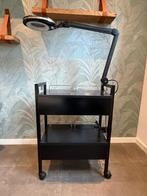 Werktafel Schoonheidsspecialist Pedicure Salon Zwart 2 laden, Overige materialen, Minder dan 55 cm, Zo goed als nieuw, Rechthoekig