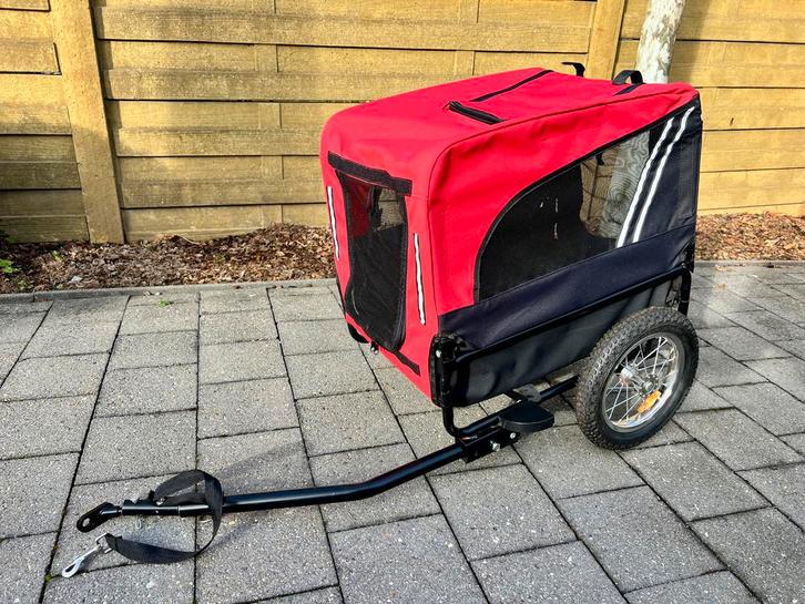 Hondenfietskar/fietskar Zwart/Bordeaux, Fietsen en Brommers, Fietsaccessoires | Aanhangers en Karren, Zo goed als nieuw, Hondenkar