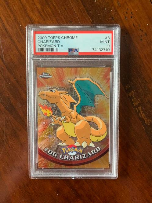 2000 Topps Chrome Charizard PSA 9, Hobby en Vrije tijd, Verzamelkaartspellen | Pokémon, Zo goed als nieuw, Losse kaart, Ophalen of Verzenden