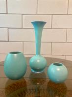 3 vazen keramiek. Mooi pastel blauw glazuur, Verzenden