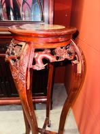 Hoge chinese tafel pied de stal met marmeren blad, Antiek en Kunst, Ophalen